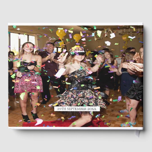 Elegant Personal Photo Bat Mitzvah Gastenboek (Achterkant)