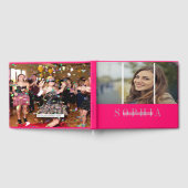 Elegant Personal Photo Bat Mitzvah Pink Silver Gastenboek (Volledig)