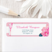 Elegant Personal Pink Stripe Roos Silver Etiket (Insitu)