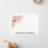 Elegant Personal Stationery Set Custom Name Notitiekaartje (Voorkant / Achterkant in situ)