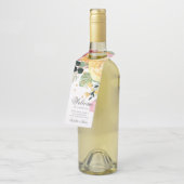 Elegant Personal Waterverf Floral Wedding Flessenhanger (Schuin)