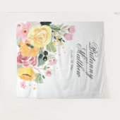 Elegant Personal Waterverf Floral Wedding Wandkleed (Voorkant (horizontaal))