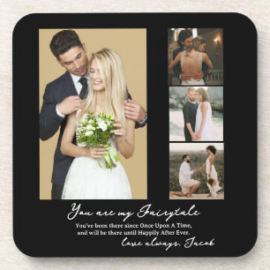 Elegant Personal Wedding Day Photo Collage Bier Onderzetter