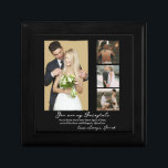 Elegant Personal Wedding Day Photo Collage Cadeaudoosje<br><div class="desc">Elegant gepersonaliseerde trouwdag foto collage Sierkussen</div>