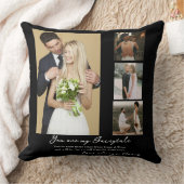 Elegant Personal Wedding Day Photo Collage Kussen (Deken)