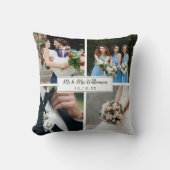 Elegant Personal Wedding Day Photo Collage Kussen (Voorkant)