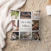 Elegant Personal Wedding Day Photo Collage Kussen (Deken)