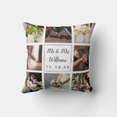 Elegant Personal Wedding Day Photo Collage Kussen (Achterkant)