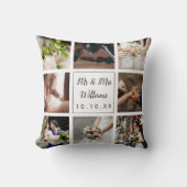 Elegant Personal Wedding Day Photo Collage Kussen (Voorkant)