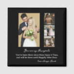 Elegant Personal Wedding Day Photo Collage Magneet<br><div class="desc">Elegant gepersonaliseerde trouwdag foto collage Sierkussen</div>