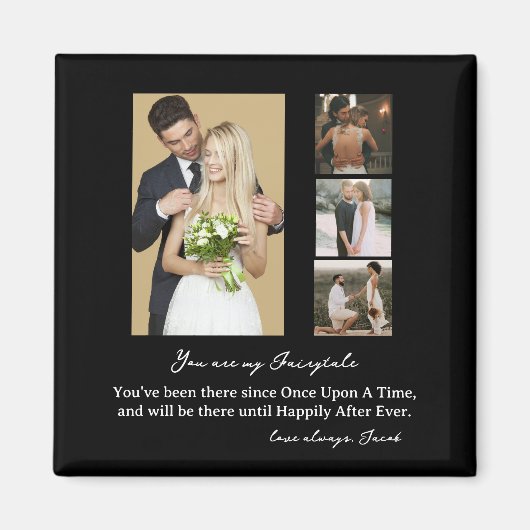 Elegant Personal Wedding Day Photo Collage Magneet (Voorkant)