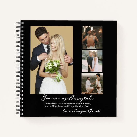 Elegant Personal Wedding Day Photo Collage Notitieboek (Voorkant)