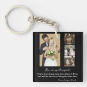 Elegant Personal Wedding Day Photo Collage Sleutelhanger (voorkant)