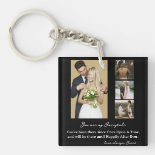 Elegant Personal Wedding Day Photo Collage Sleutelhanger