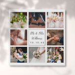 Elegant Personal Wedding Photo Collage Imitatie Canvas Print<br><div class="desc">Pas uw acht favoriete trouwdagfoto's,  naam en speciale datum aan met een unieke foto-collage,  een uniek geheugen en een unieke gave. Ontworpen door: Thisnotme©</div>