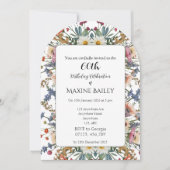 Elegant Personalised Floral Arch 60th Birthday Kaart (Voorkant)