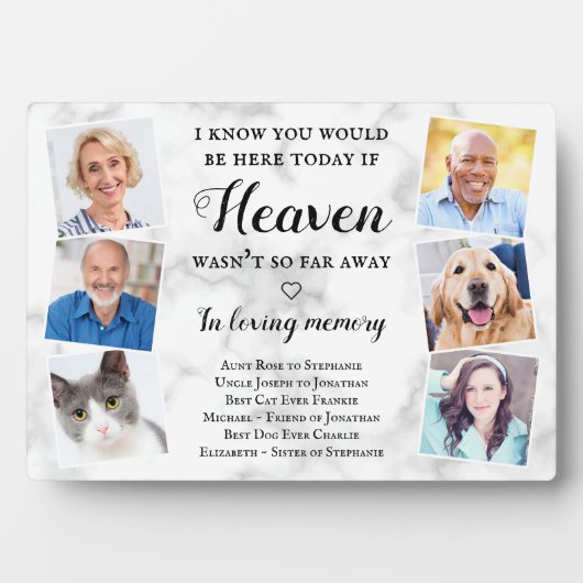 Elegant personaliseer foto Heaven Wedding Memorial Fotoplaat (voorkant)
