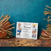 Elegant personaliseer foto Heaven Wedding Memorial Fotoplaat (Zijkant)