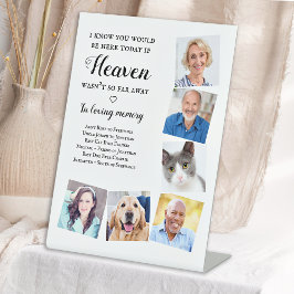 Elegant personaliseer foto Heaven Wedding Memorial Reclamebord Met Voetstuk