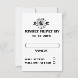 Elegant personaliseren hond huisdier RSVP kaartje