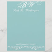 Elegant Personalization Custom Preppy Monogram Gepersonaliseerd Briefhoofd (Voorkant)