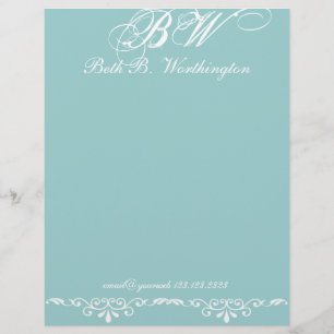 Elegant Personalization Custom Preppy Monogram Gepersonaliseerd Briefhoofd