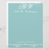 Elegant Personalization Custom Preppy Monogram Gepersonaliseerd Briefhoofd (Voorkant / Achterkant)