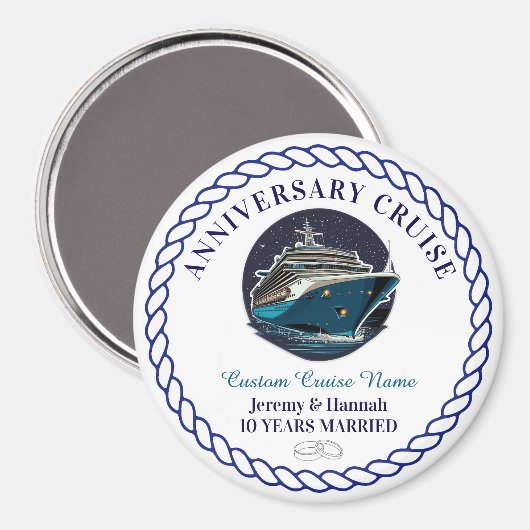 Elegant Personalized Anniversary Cruise Cabin Door Magneet (Voorkant / Achterkant)