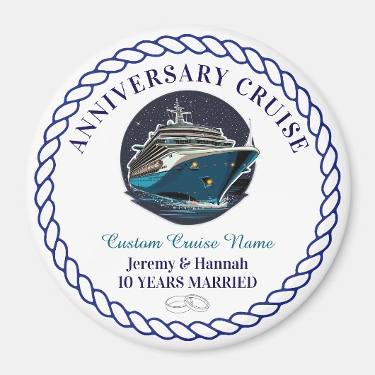 Elegant Personalized Anniversary Cruise Cabin Door Magneet (Voorkant)