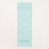 Elegant Personalized Boho Blauwgroen Aqua Blue Man Yogamat (Voorkant)