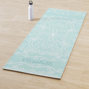 Elegant Personalized Boho Blauwgroen Aqua Blue Man Yogamat