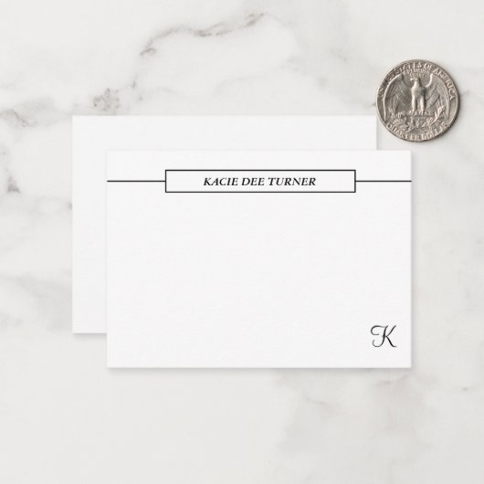 Elegant Personalized Business Flat Note Kaart Notitiekaartje (Voorkant / Achterkant in situ)