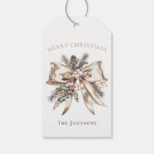 Elegant Personalized Christmas Bow Gift Tag Cadeaulabel (Achterkant)