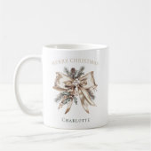Elegant Personalized Christmas Bow Mug Koffiemok (Links)