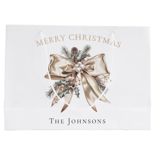 Elegant Personalized Christmas Gift Bag Groot Cadeauzakje (Achterkant)