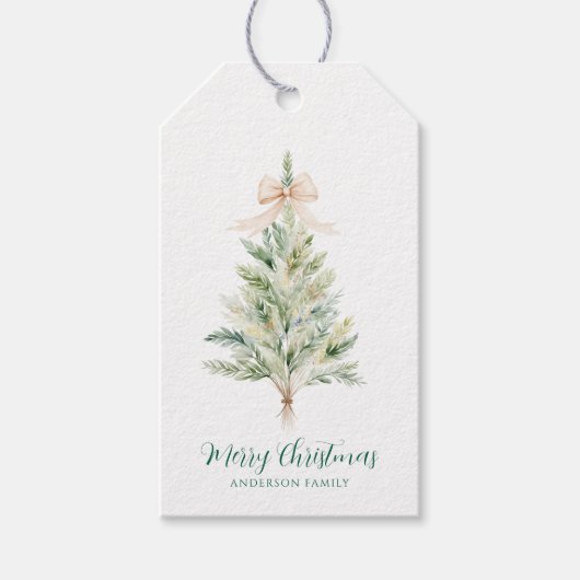 Elegant Personalized Christmas Tree Cadeaulabel (Voorkant)