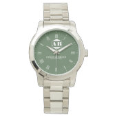 Elegant Personalized Couple Monogram  Horloge (Voorkant)