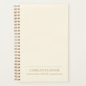 Elegant Personalized Design | Minimalist Ivory  Planner (Voorkant)