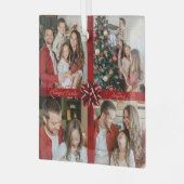 Elegant Personalized Four Photo Collage Gift Trend Glas Ornament (Voorkant links)