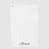 Elegant Personalized Golf Towel with Custom Name Golfhanddoek (Voorkant)