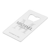 Elegant Personalized Groomsmen Creditkaart Flessenopener (Voorkant Gekanteld)