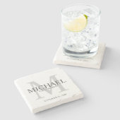 Elegant Personalized Groomsmen Stenen Onderzetter (Zijkant)