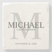Elegant Personalized Groomsmen Stenen Onderzetter (Voorkant)