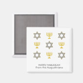 Elegant Personalized Hanukkah Magneet (Voorkant / Achterkant)