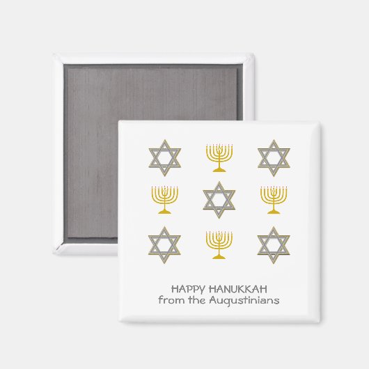 Elegant Personalized Hanukkah Magneet (Voorkant / Achterkant)