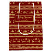 Elegant Personalized Holiday Paper Gift Bag Luxe Medium Cadeauzakje (Achterkant)