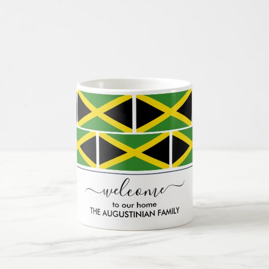 Elegant Personalized JAMAICA FLAG Welcome Koffiemok (Center)