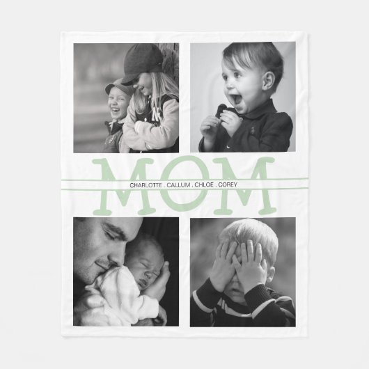 Elegant Personalized Ma Photo Collage Fleece Deken (Voorkant)