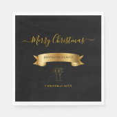 Elegant Personalized Merry Christmas Napkins Servet (Voorkant)