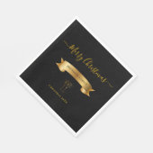 Elegant Personalized Merry Christmas Napkins Servet (Hoek)